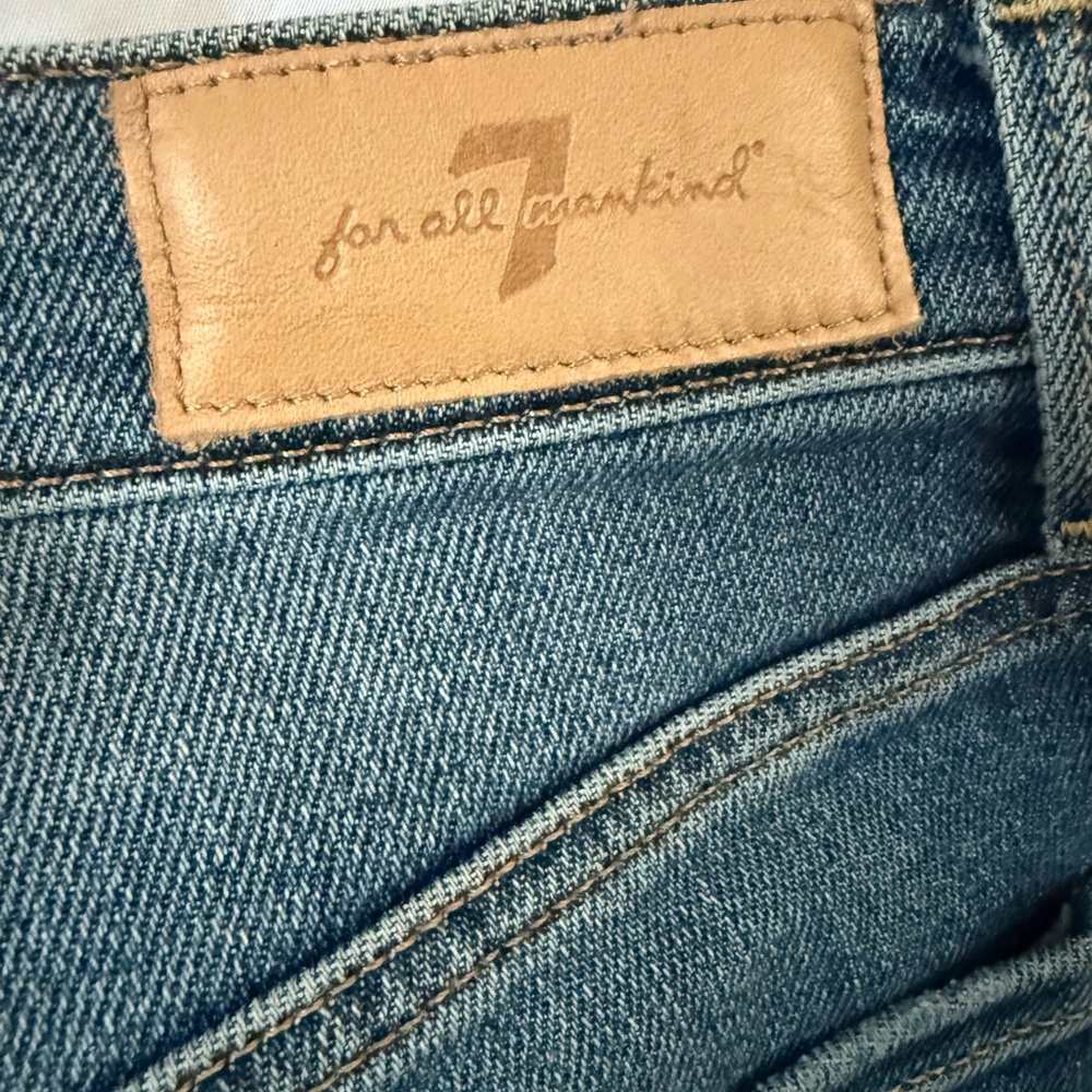 7 For All Mankind Luxe Vintage High Rise Skinny Jeans Womens 27 Distressed - Picture 6 of 10